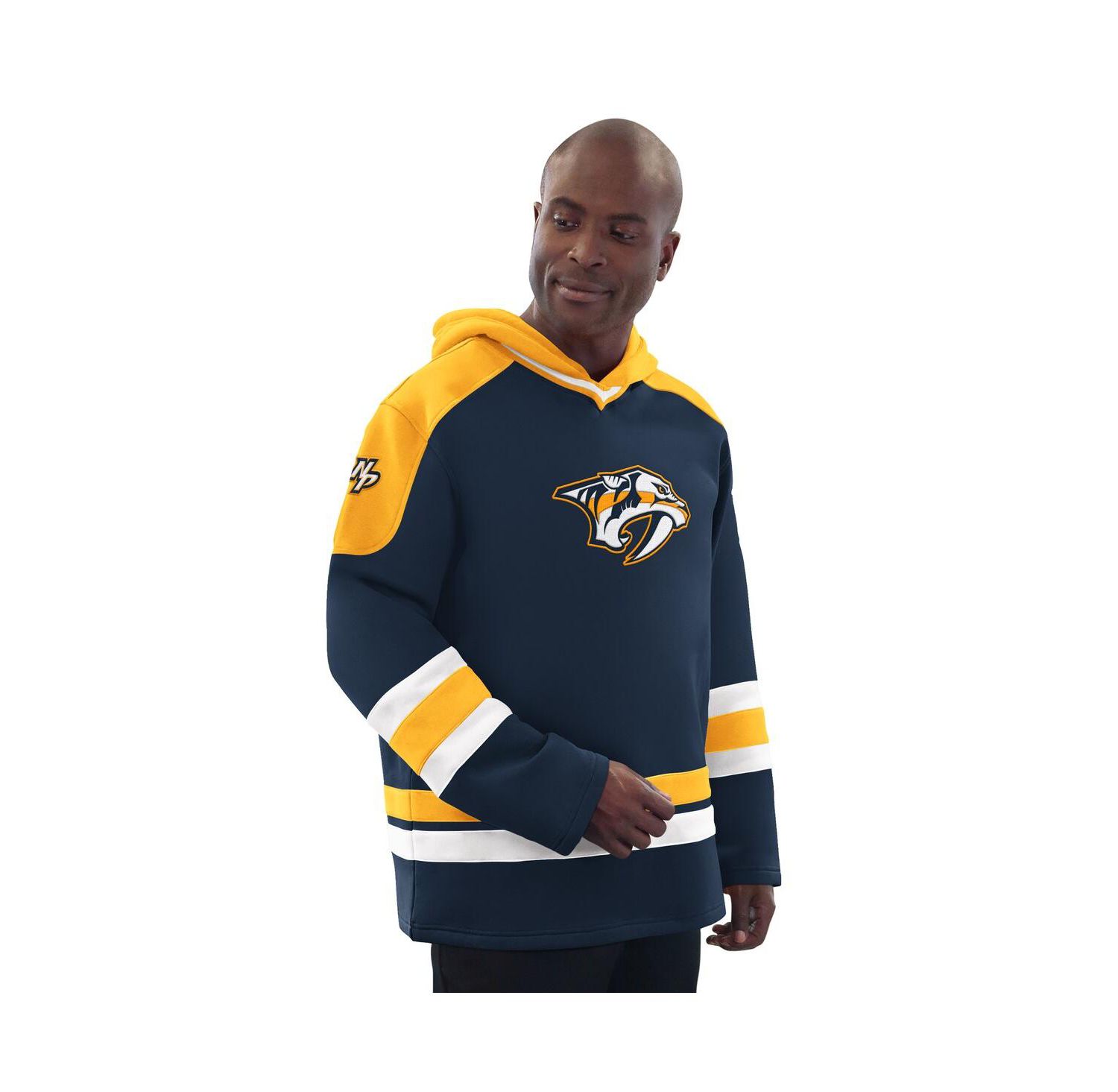 Men's Navy/Gold Nashville Predators Hockey Pullover Hoodie