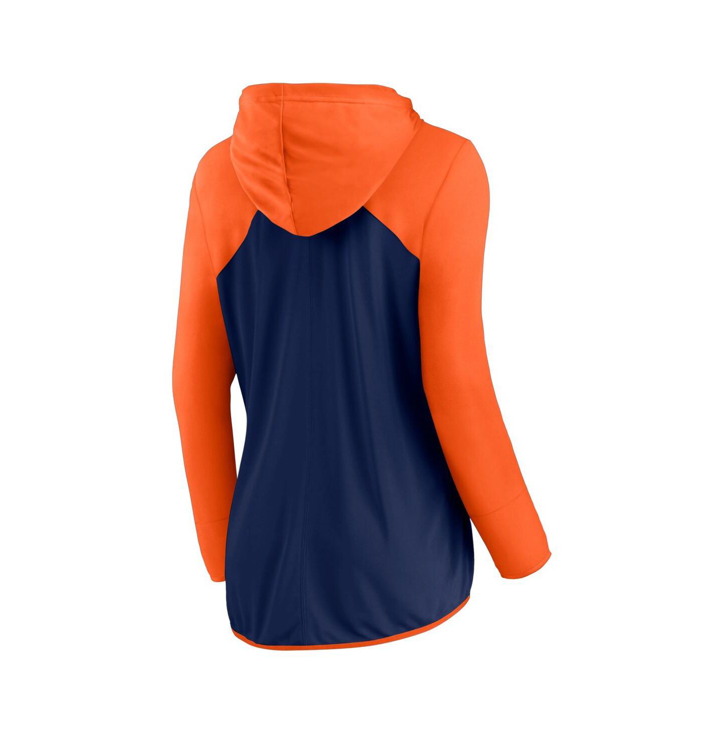 Женское худи Fanatics Navy/Orange Houston Astros Script Sleeve Full-Zip — фото 2