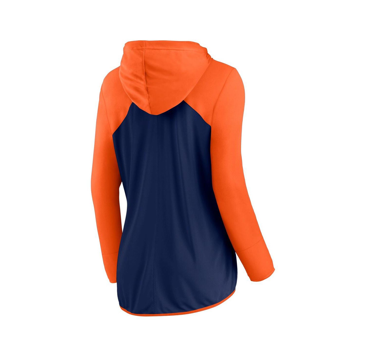 Women's Navy/Orange Houston Astros Script Sleeve Full-Zip Hoodie