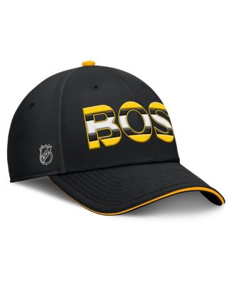 Men's Black/Gold Boston Bruins Authentic Pro Rink Team Code Flex Hat