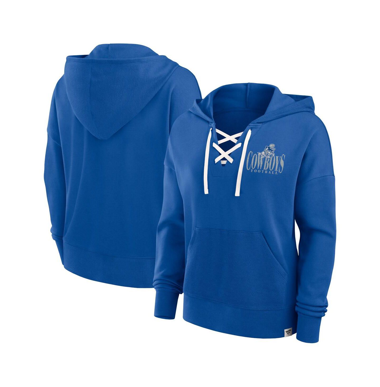 Женское худи Fanatics Royal Dallas Cowboys Blitz Left Lace-Up Pullover — фото 1