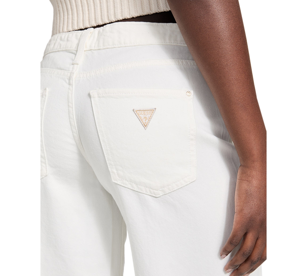 GUESS WOMEN'S MID-RISE WIDE-LEG JEANS 