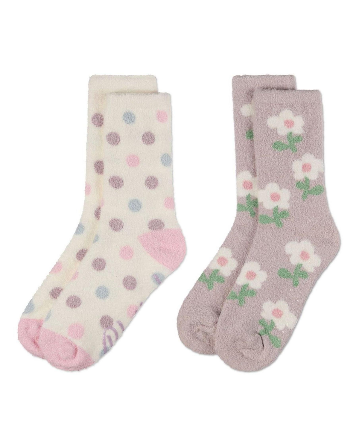 Memoi Women's 2 Pair Pack Aloe Infused Non-skid Spa Socks Bws1000
