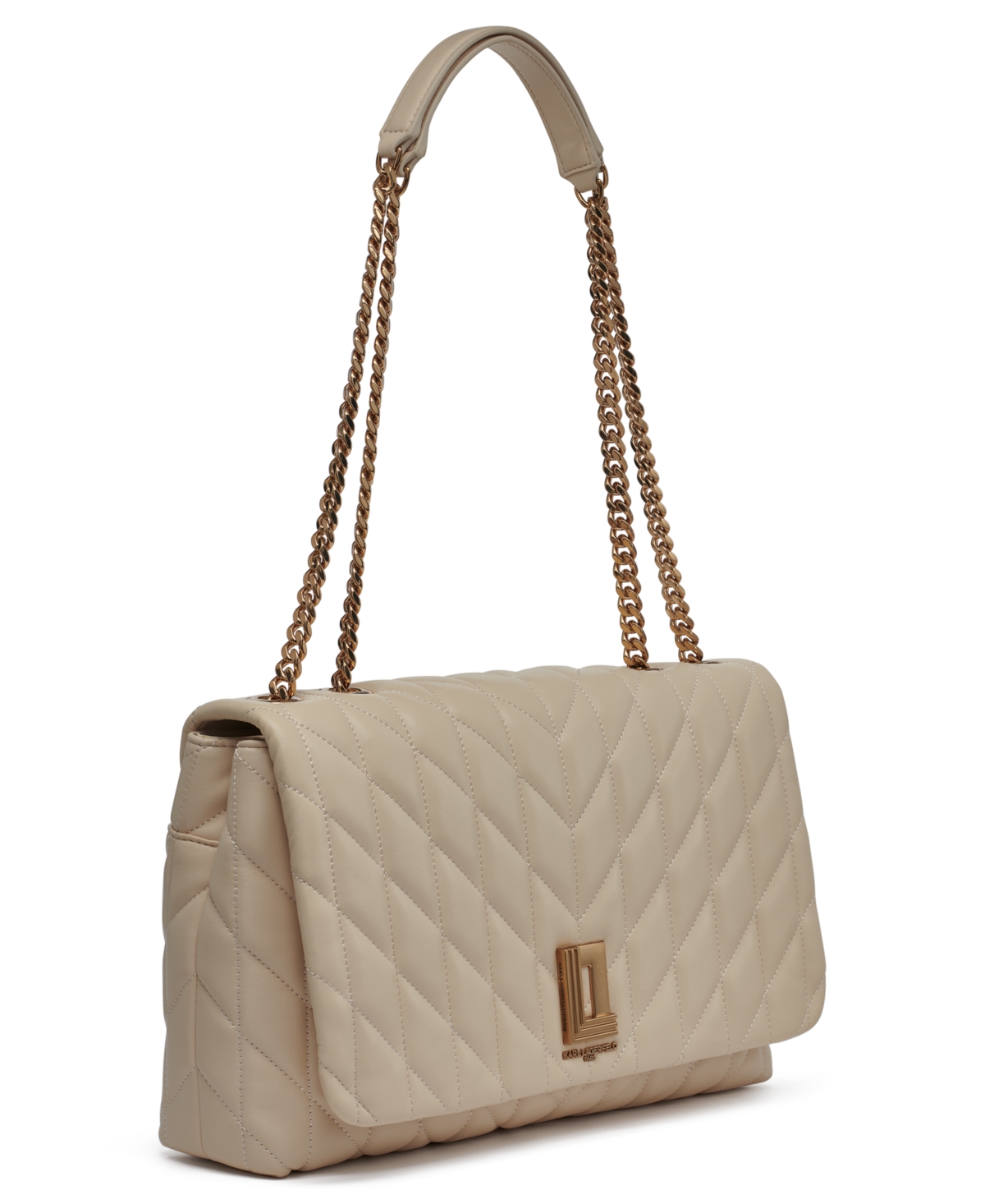 Karl Lagerfeld Lafayette Large Shoulder Bag In Brie