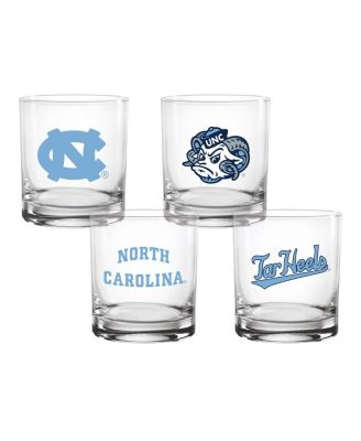 Indigo Falls - North Carolina Tar Heels 4-Pack Collector's 14oz. Rocks Glass Set