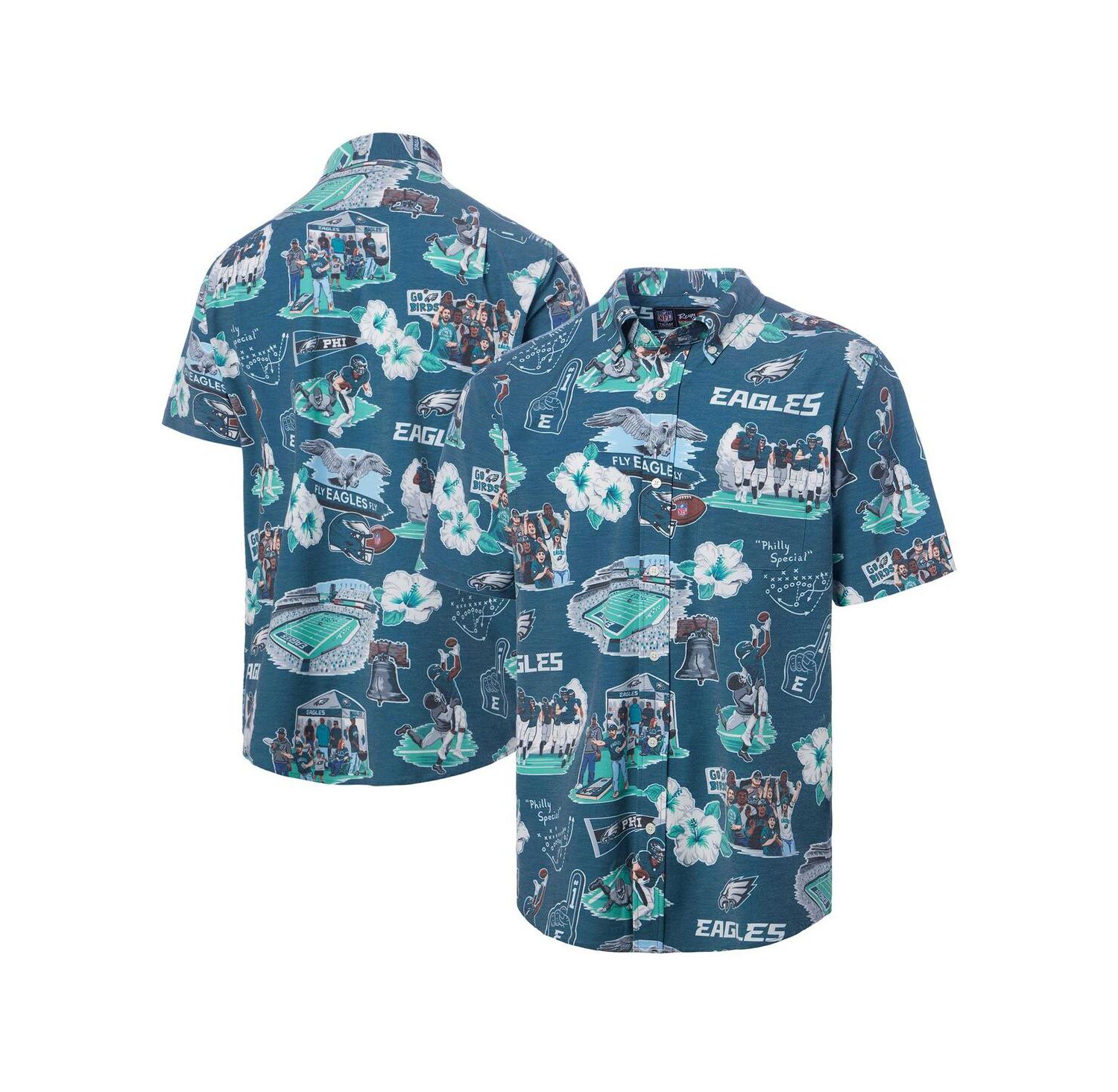 Men's Kelly Green Philadelphia Eagles Scenic Button-Down Shirt