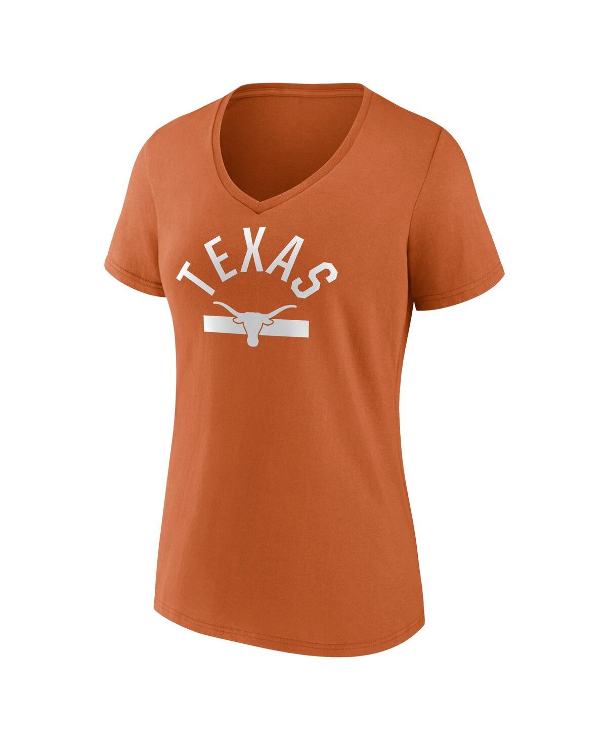 Fanatics Women's Texas Orange Texas Longhorns Iconic Game Used V-neck T-shirt In Burnt Orange