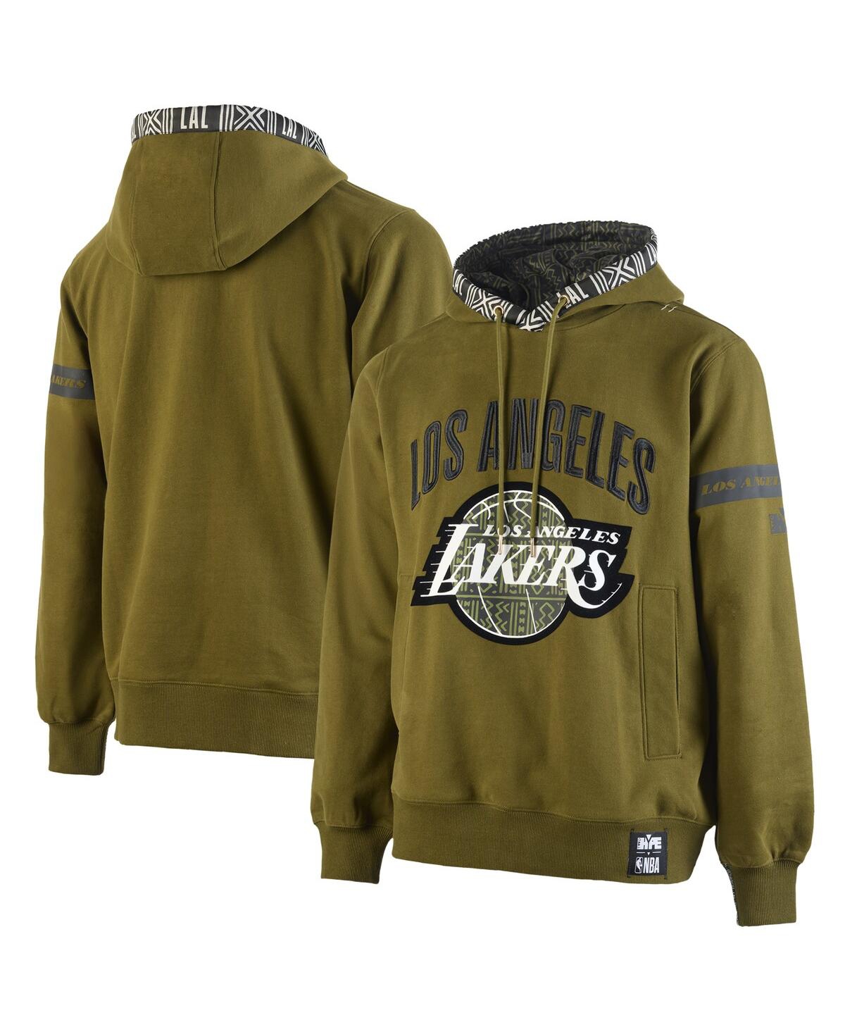 x Nba Men's Olive Los Angeles Lakers Culture Hoops Collection Premium Pullover Hoodie - Olive