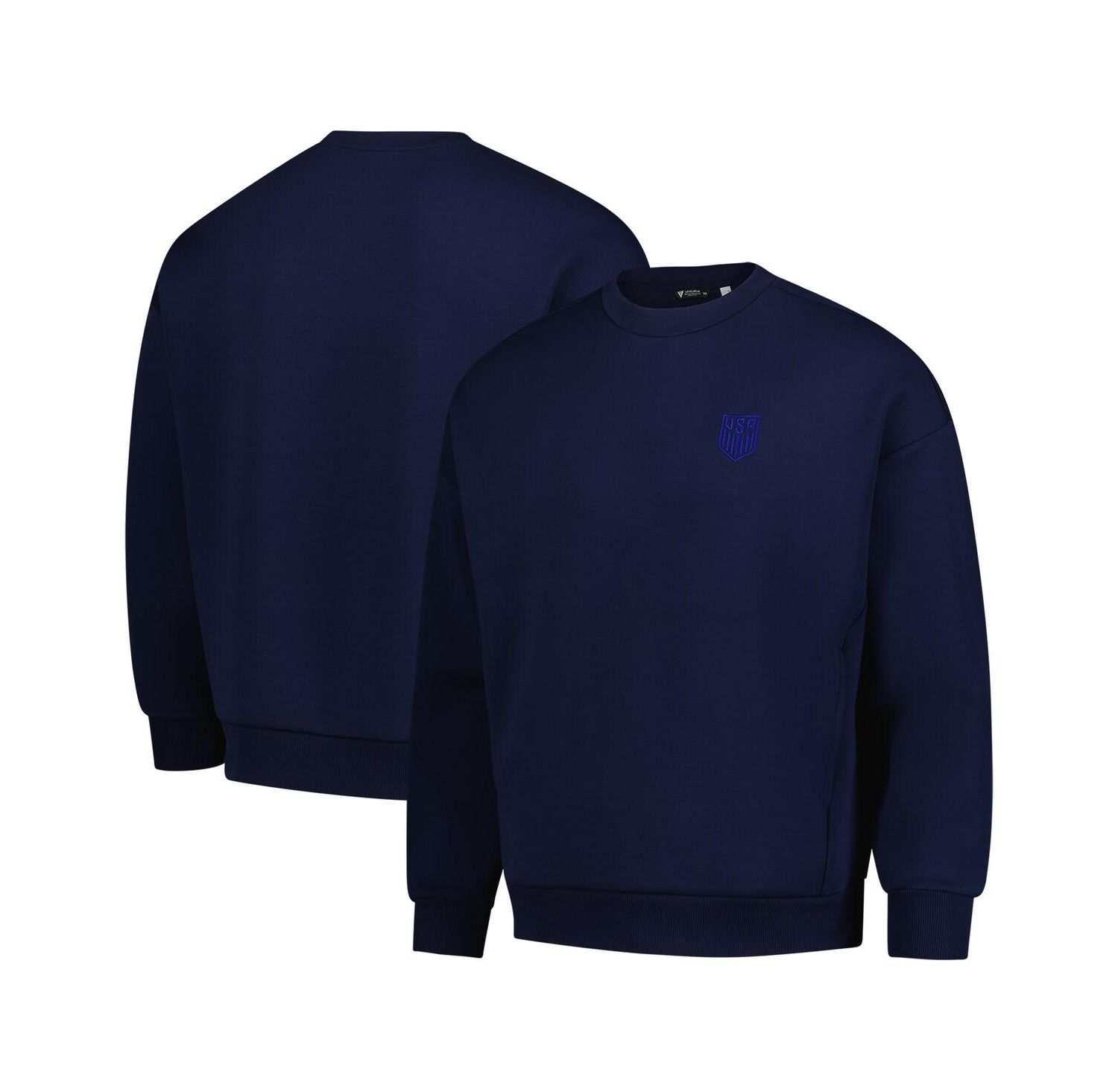 Men's Navy USMNT Luxe Signature Lineage Tri-Blend Pullover Sweatshirt