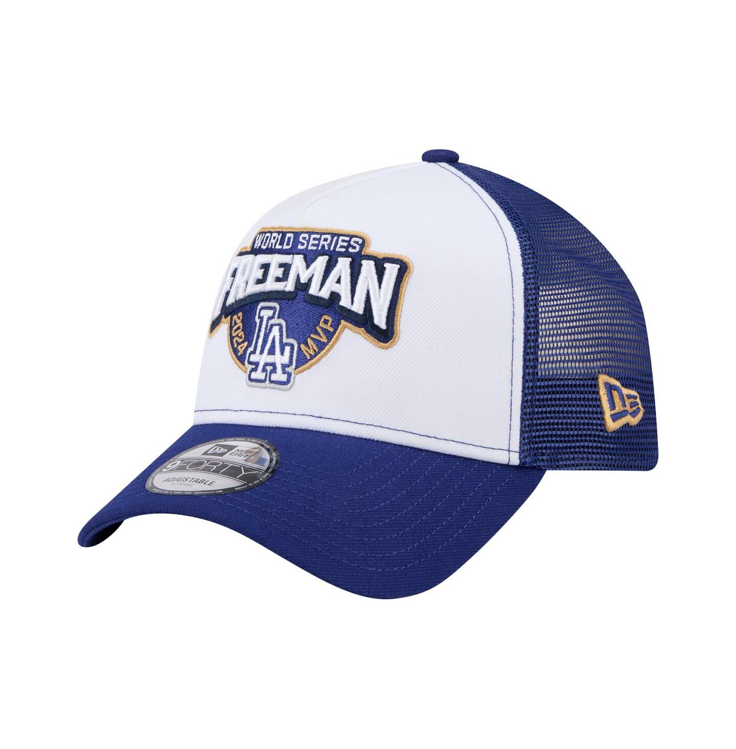 Мужская кепка New Era Freddie Freeman White Los Angeles Dodgers 2024 World Series Mvp 9FORTY Adjustable Hat — фото 1