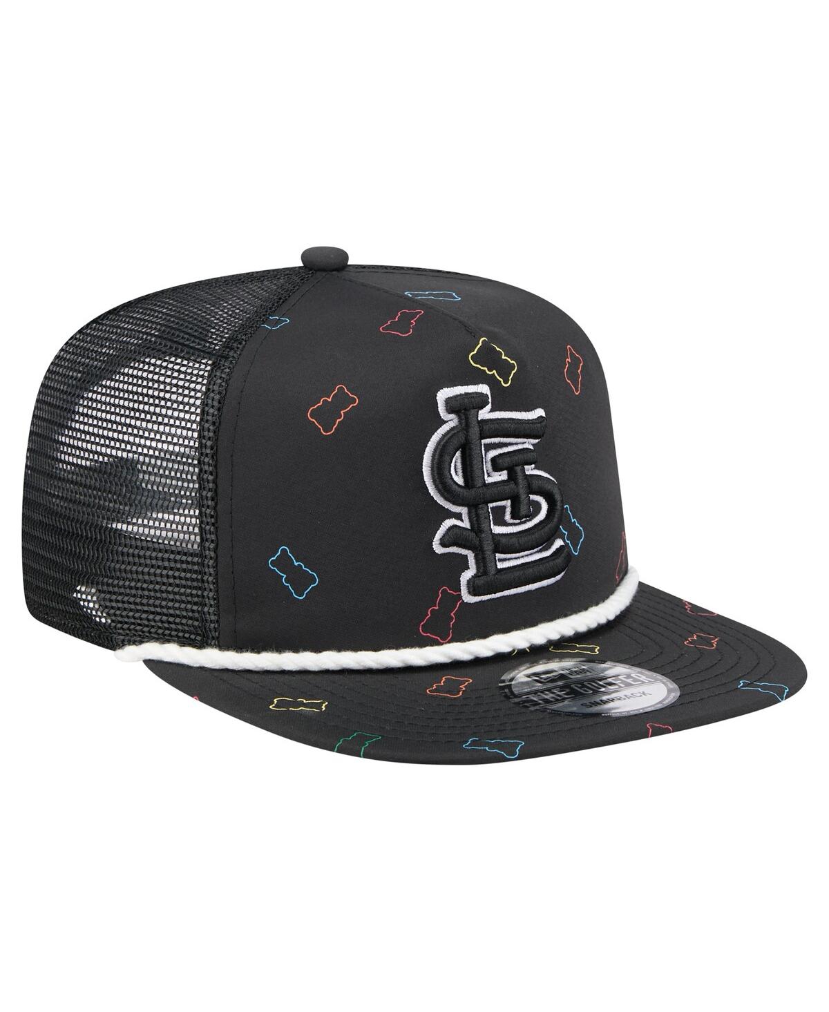 NEW ERA MEN'S BLACK ST. LOUIS CARDINALS GUMMY GOLFER TRUCKER ADJUSTABLE HAT 