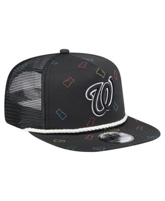 Men's Black Washington Nationals Gummy Golfer Trucker Adjustable Hat
