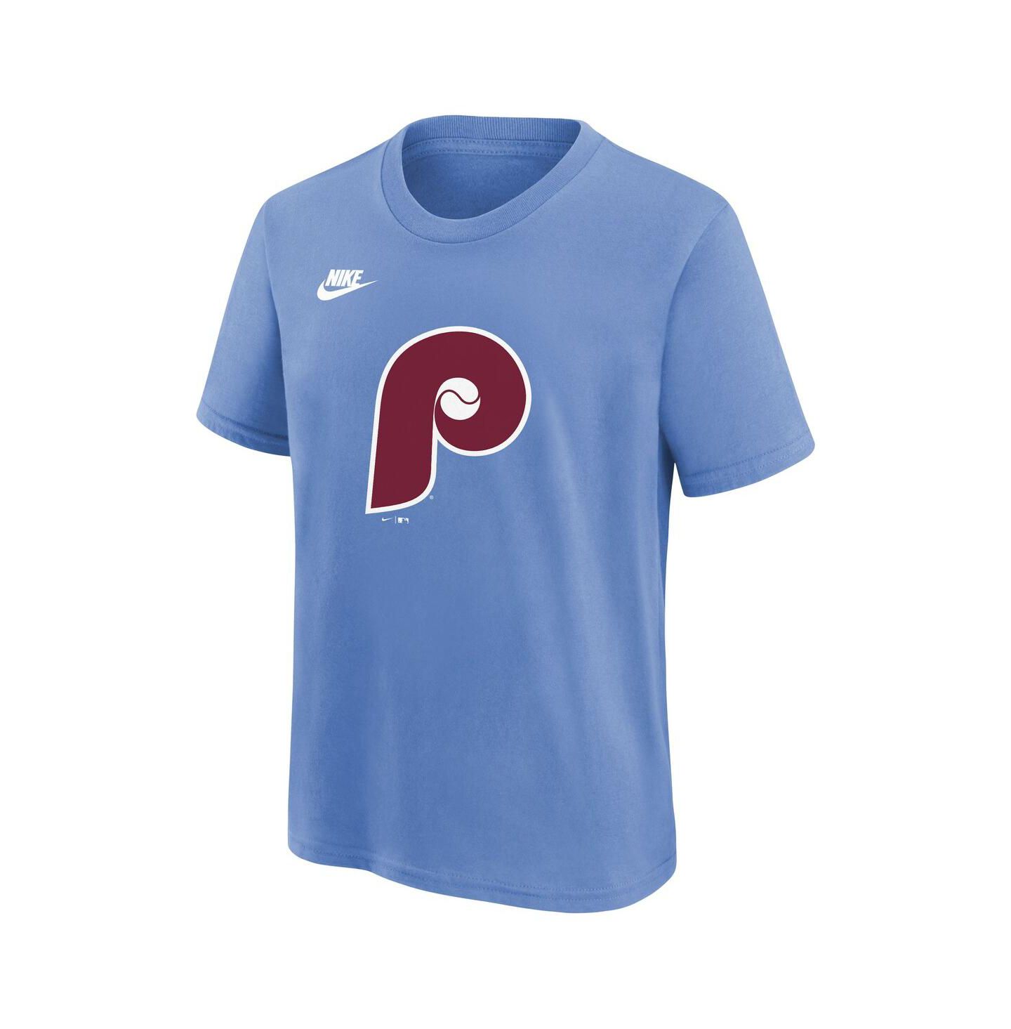 Детская футболка Nike Light Blue Philadelphia Phillies Cooperstown Collection Team Logo — фото 3