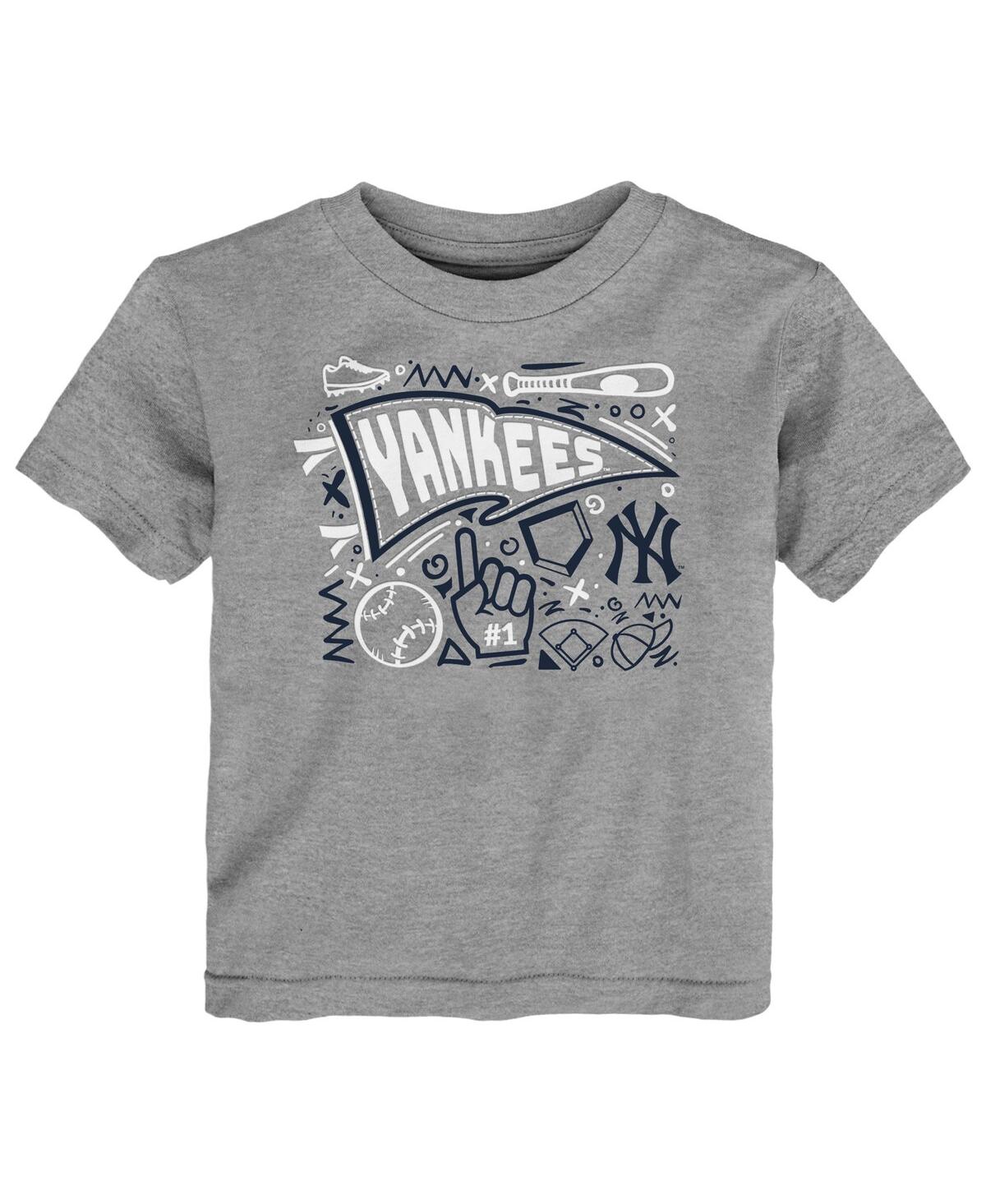 Outerstuff Toddler Heather Gray New York Yankees Ballpark Fun T-shirt In Heather Gray