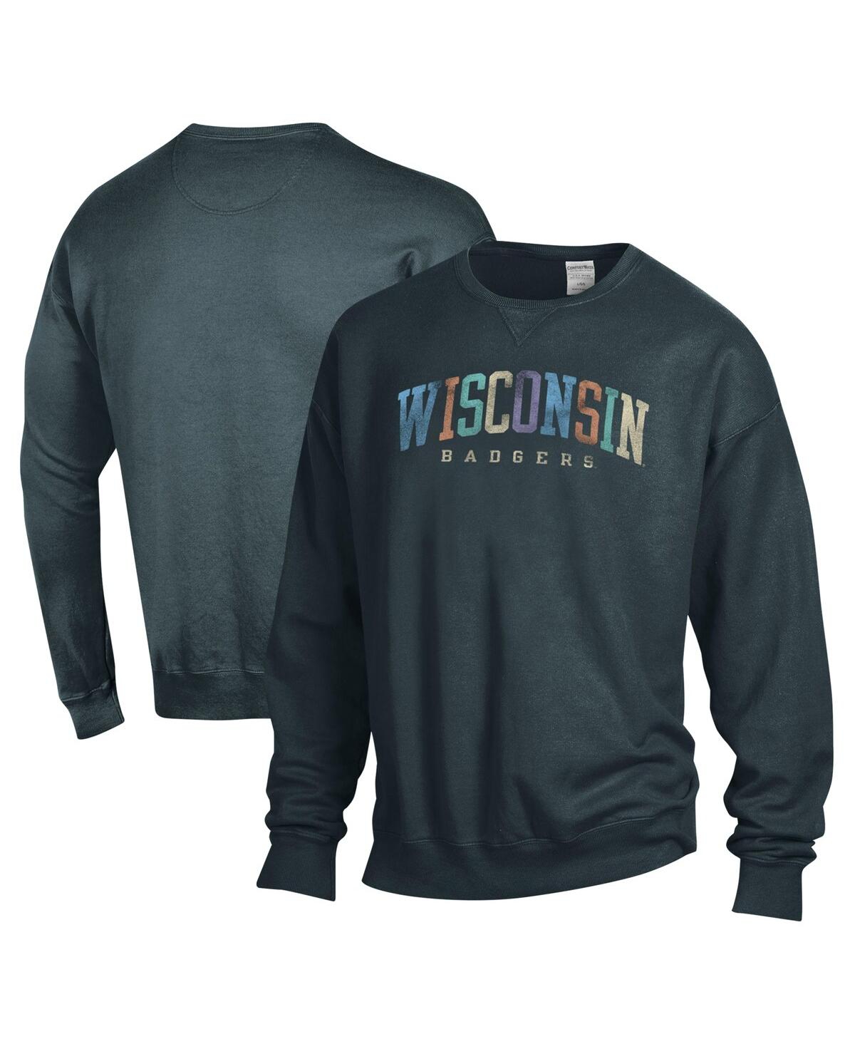 Men's and Women's Gray Wisconsin Badgers Oversized Pullover Sweatshirt - Gray
