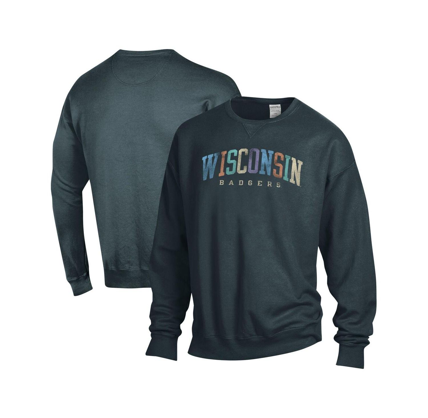 Men's and Women's Gray Wisconsin Badgers Oversized Pullover Sweatshirt