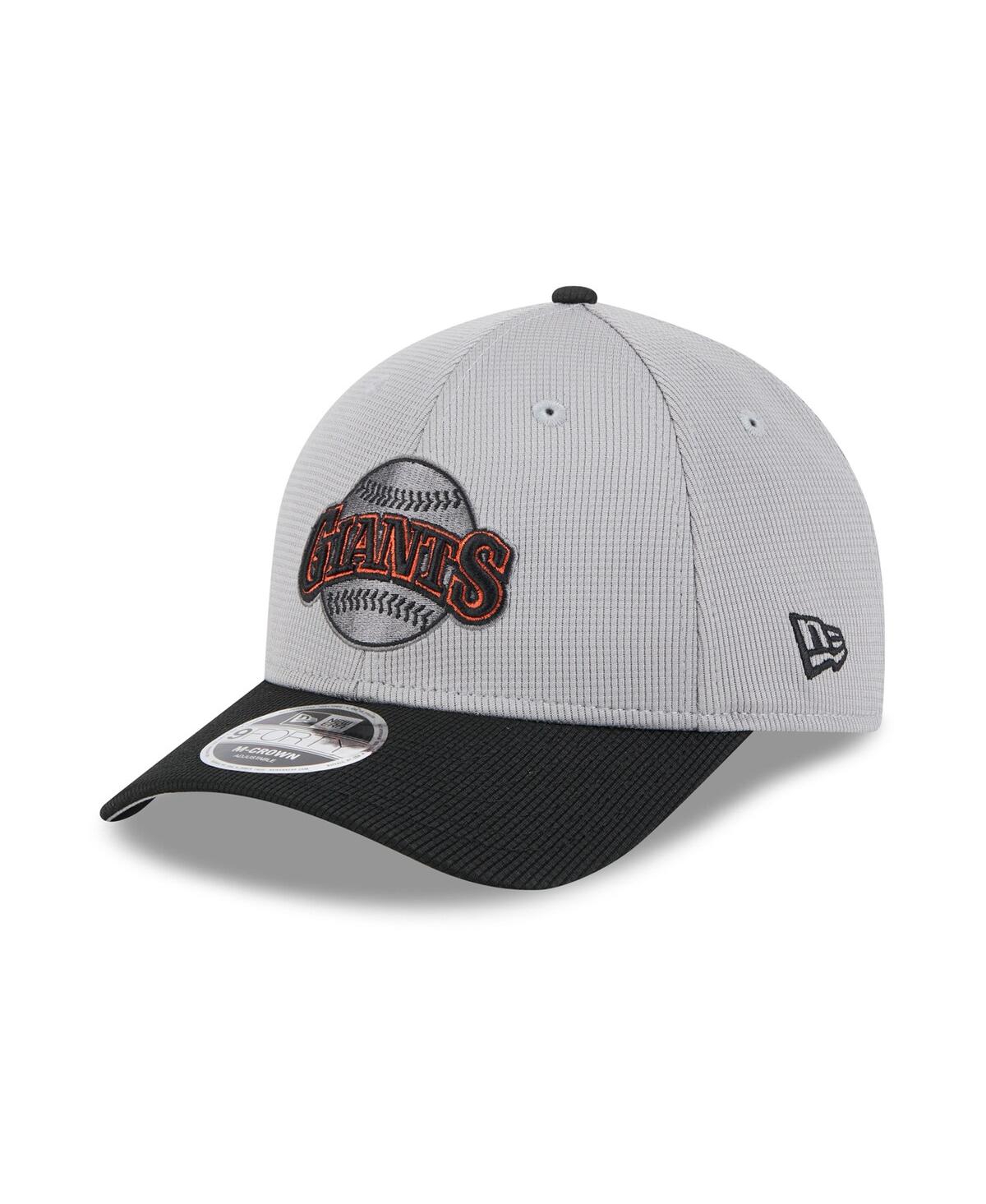 NEW ERA MEN'S GRAY/BLACK SAN FRANCISCO GIANTS 2025 BATTING PRACTICE 9FORTY M-CROWN ADJUSTABLE HAT 