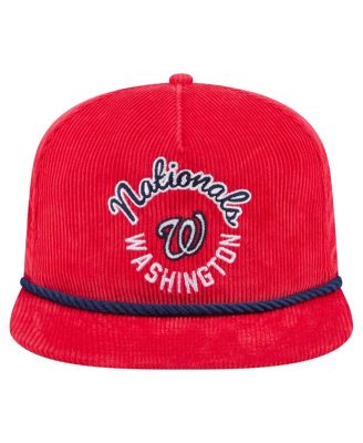 Men's Red Washington Nationals Full Circle Corduroy Golfer Adjustable Hat