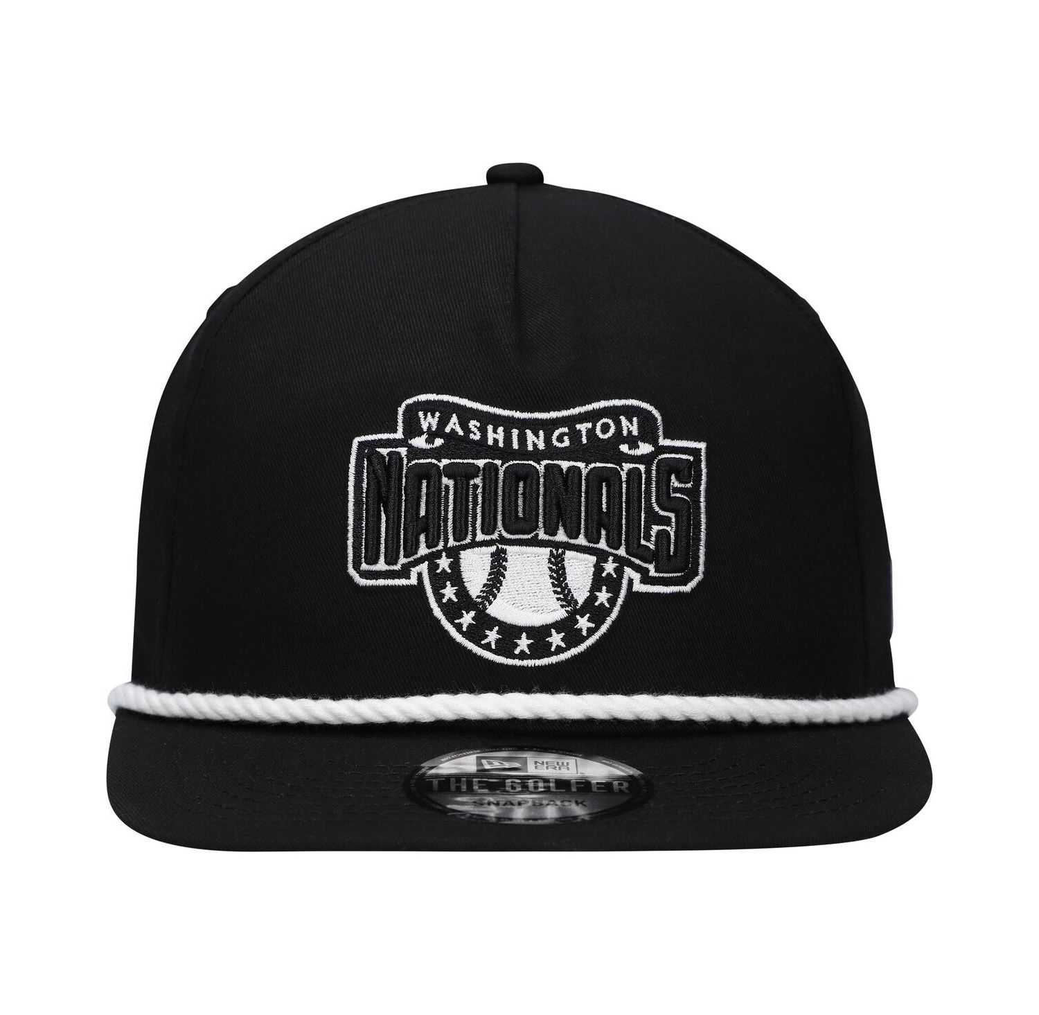 Men's Black Washington Nationals Golfer Snapback Hat