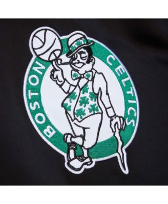 Men's Black Boston Celtics Hardwood Classics Blackout Collection Satin Full-Zip Jacket