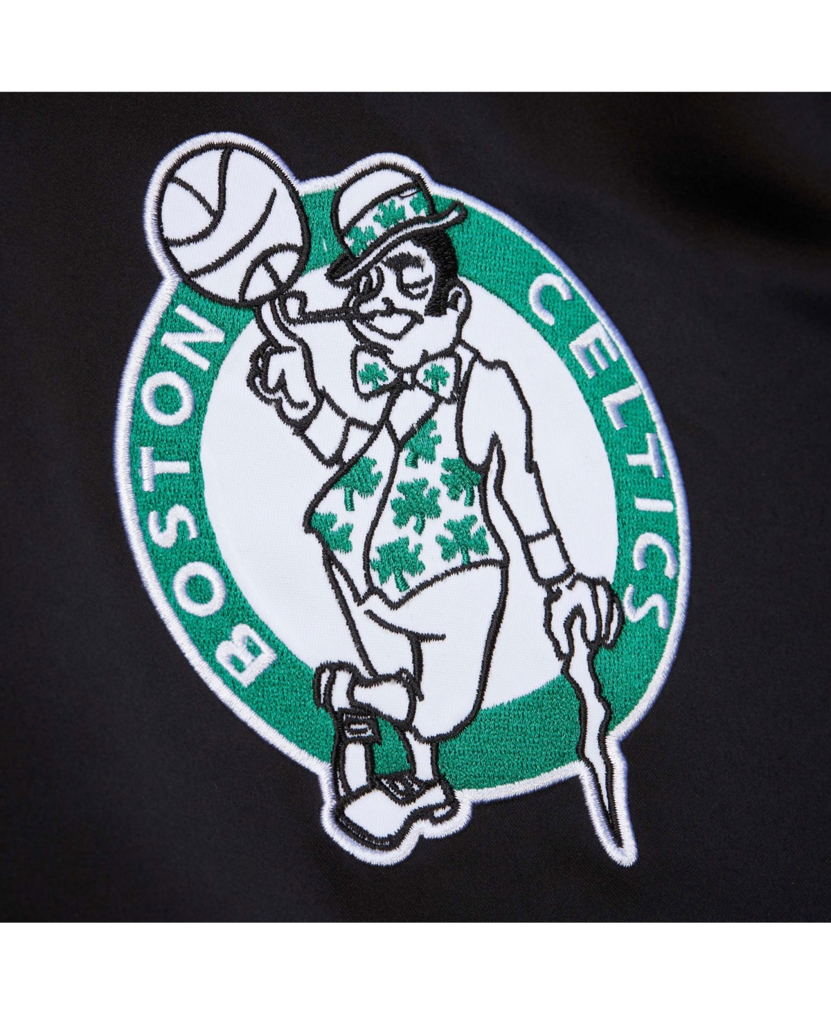 Mitchell & Ness Men's Black Boston Celtics Hardwood Classics Blackout Collection Satin Full-zip Jacket In Black
