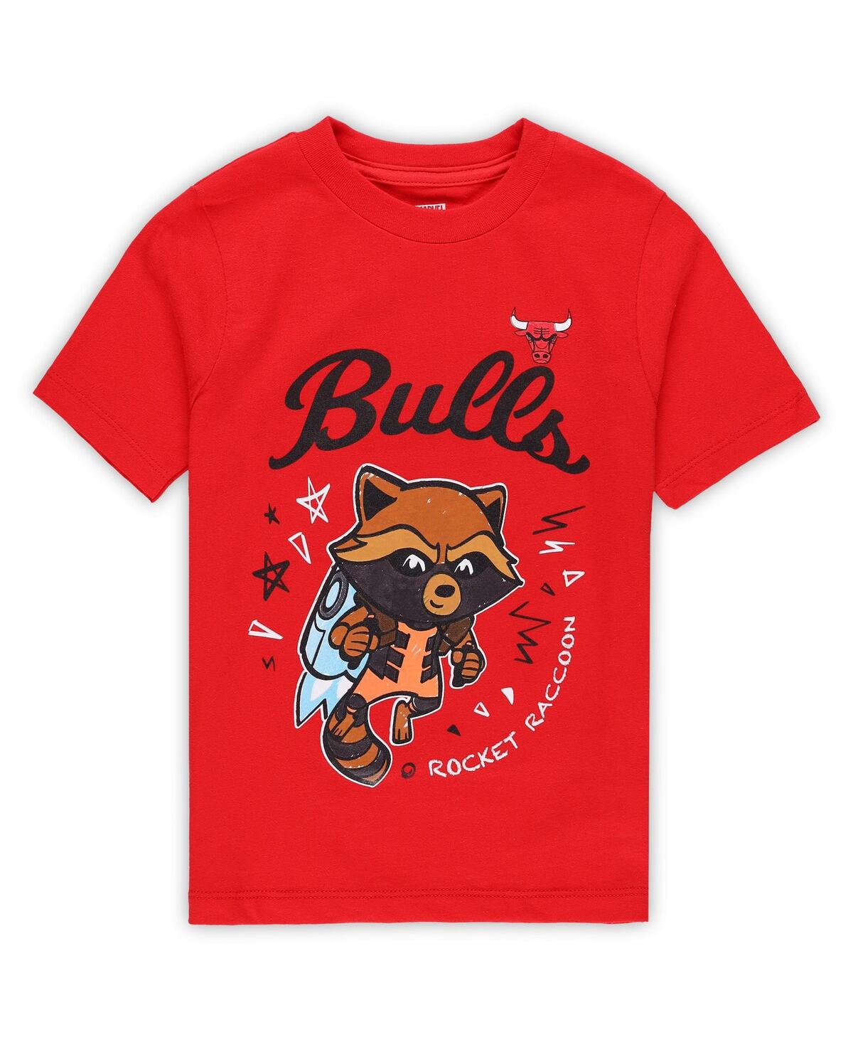 Outerstuff Preschool 2-piece Chicago Bulls Guardians Of The Galaxy T-shirt Set In Heather Gray