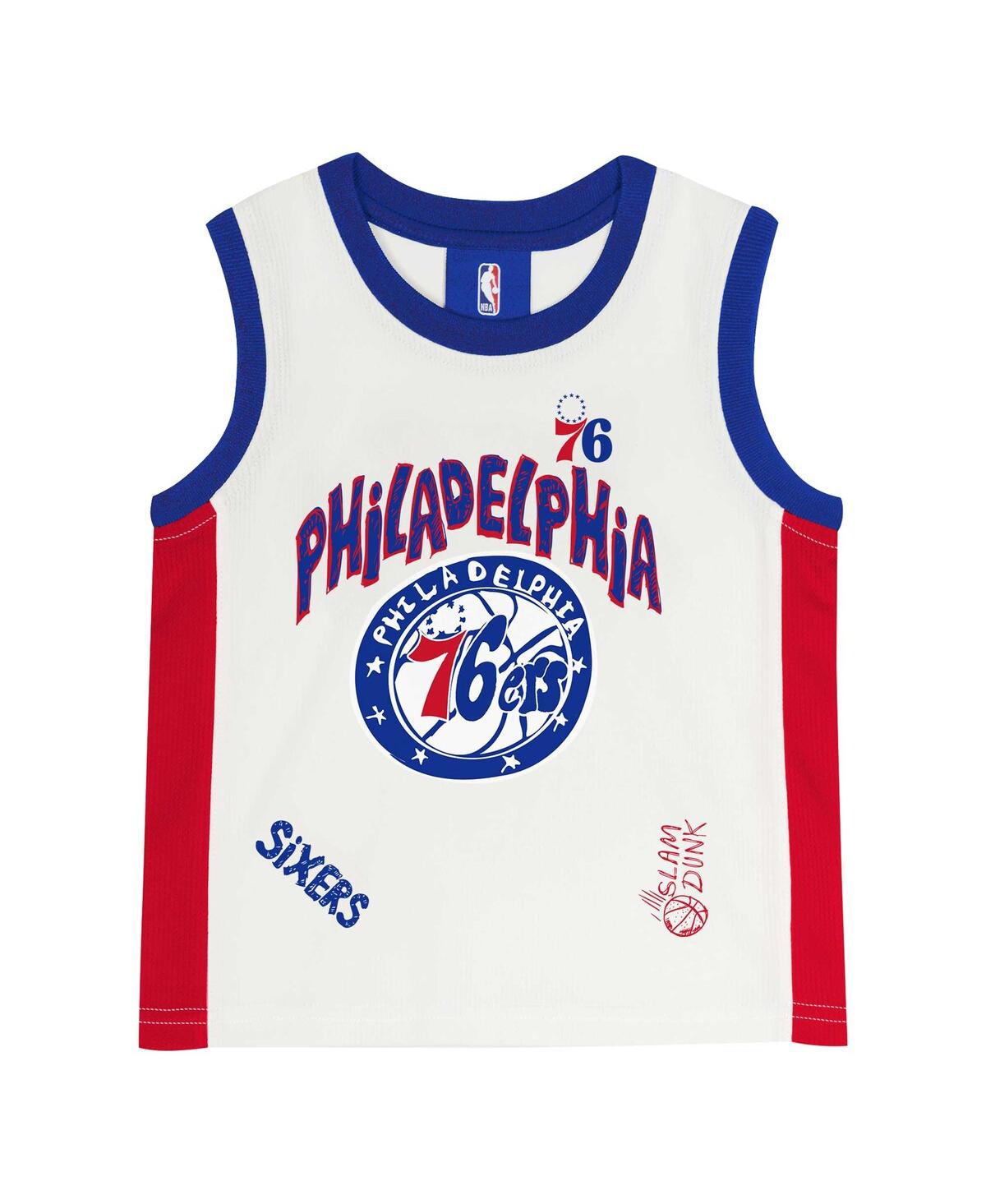 Outerstuff Preschool Philadelphia 76ers Mesh Tank Top And Shorts Set In White