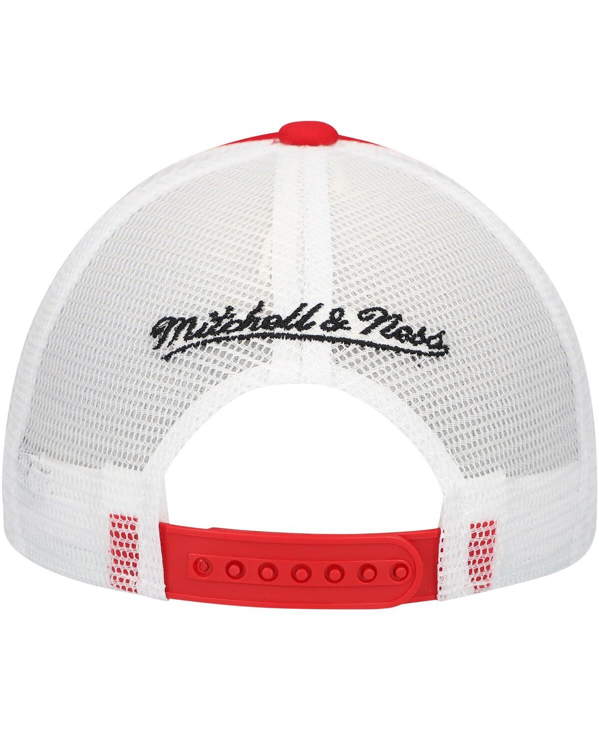 Shop Mitchell & Ness Big Boys And Girls Scarlet San Francisco 49ers Stripe Trucker Adjustable Hat