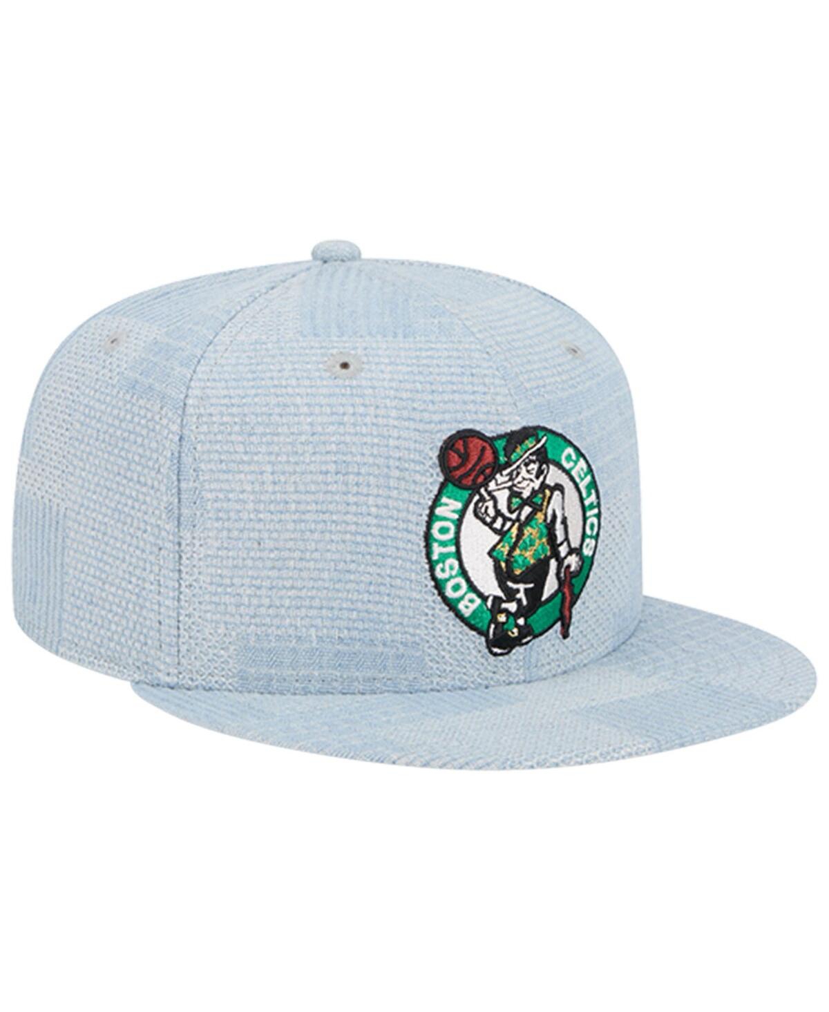 NEW ERA MEN'S DENIM BOSTON CELTICS INJECTION DENIM PATCHWORK 9FIFTY SNAPBACK HAT 