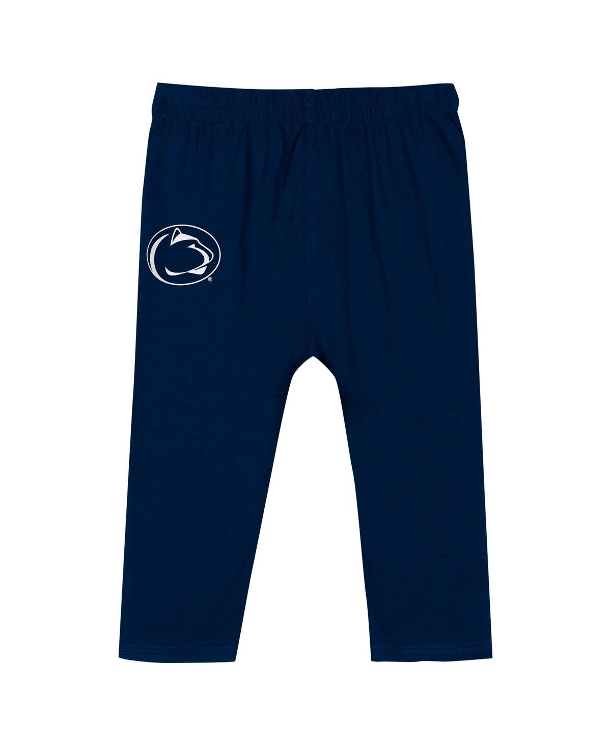 Outerstuff Baby Boys And Girls Navy Penn State Nittany Lions Double Up Long Sleeve Bodysuit And Pant In Navy
