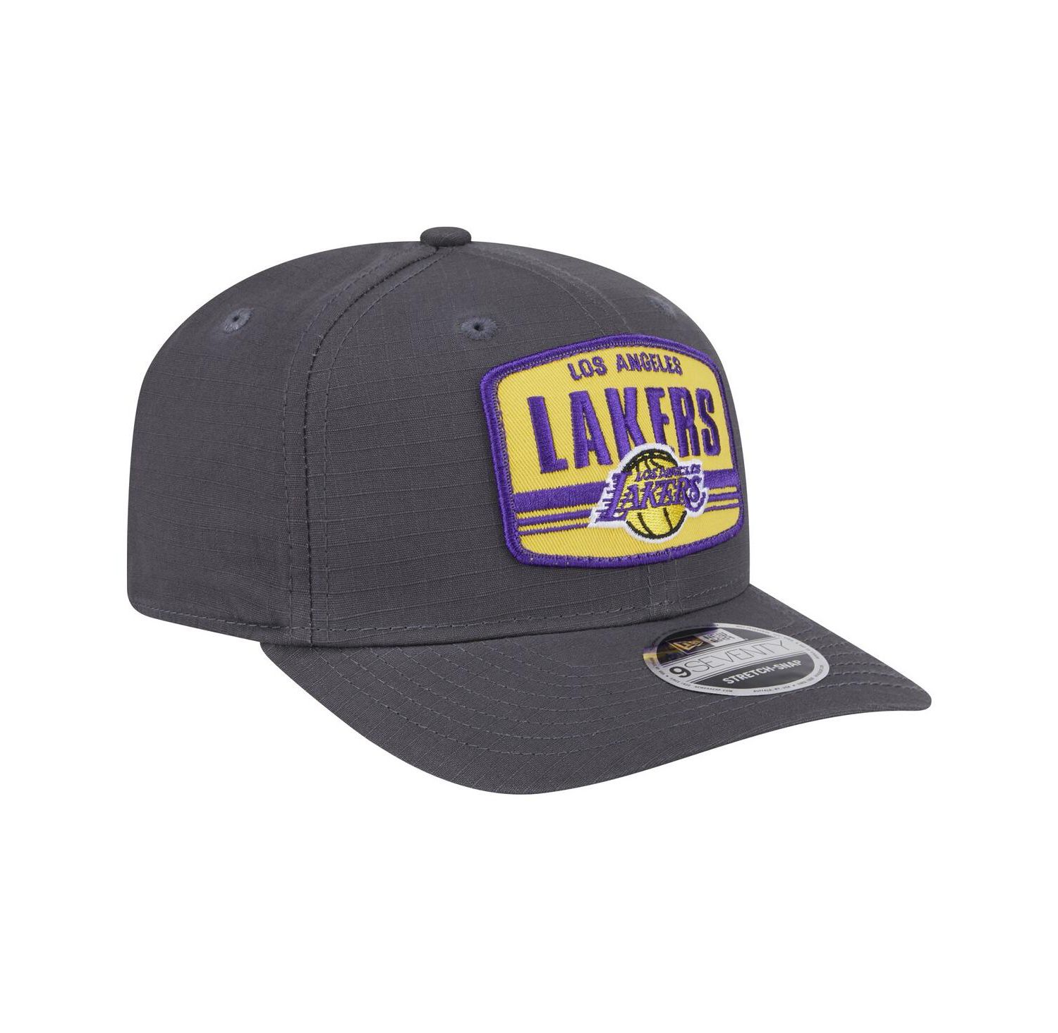 Men's Graphite Los Angeles Lakers Team Elevated Patch 9SEVENTY Adjustable Hat