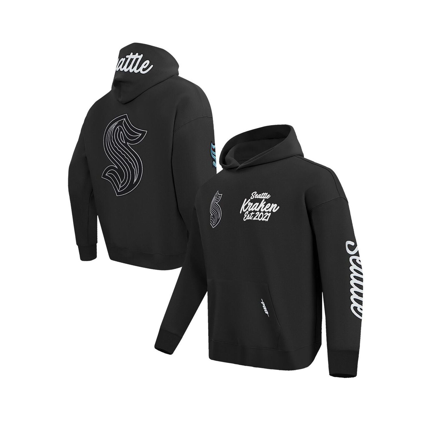 Men's Black Seattle Kraken Paint the City Pullover Hoodie