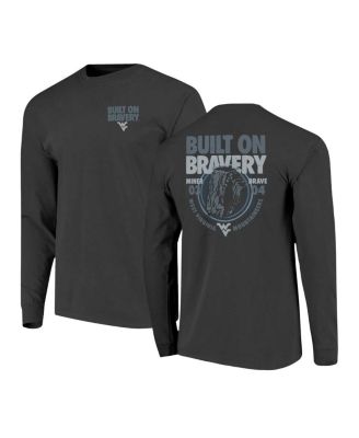 Image One - Men's Graphite West Virginia Mountaineers Built On Bravery Comfort Colors Long Sleeve T-Shirt