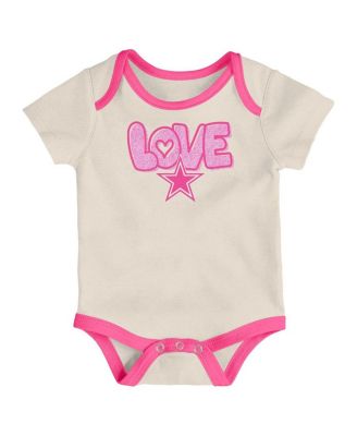 Girls Baby Boys and Girls 2 Piece White Dallas Cowboys All The Love Bodysuit and Pants Set