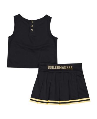 Girls Toddler 2-Piece Black Purdue Boilermakers Time For Recess Cheer Top and Skirt Set