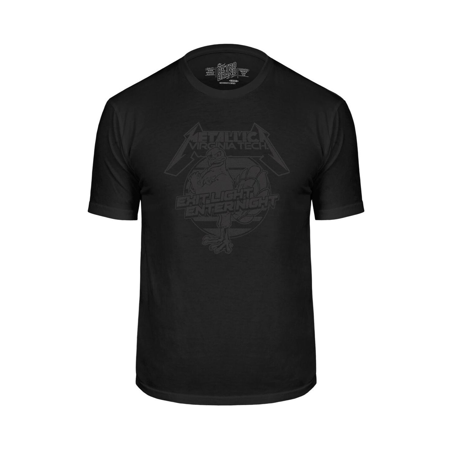 Men's Black Virginia Tech Hokies Metallica Retro T-Shirt