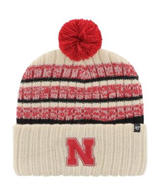 '47 Brand - Men's Khaki Nebraska Huskers Tavern Cuffed with Pom Knit Hat