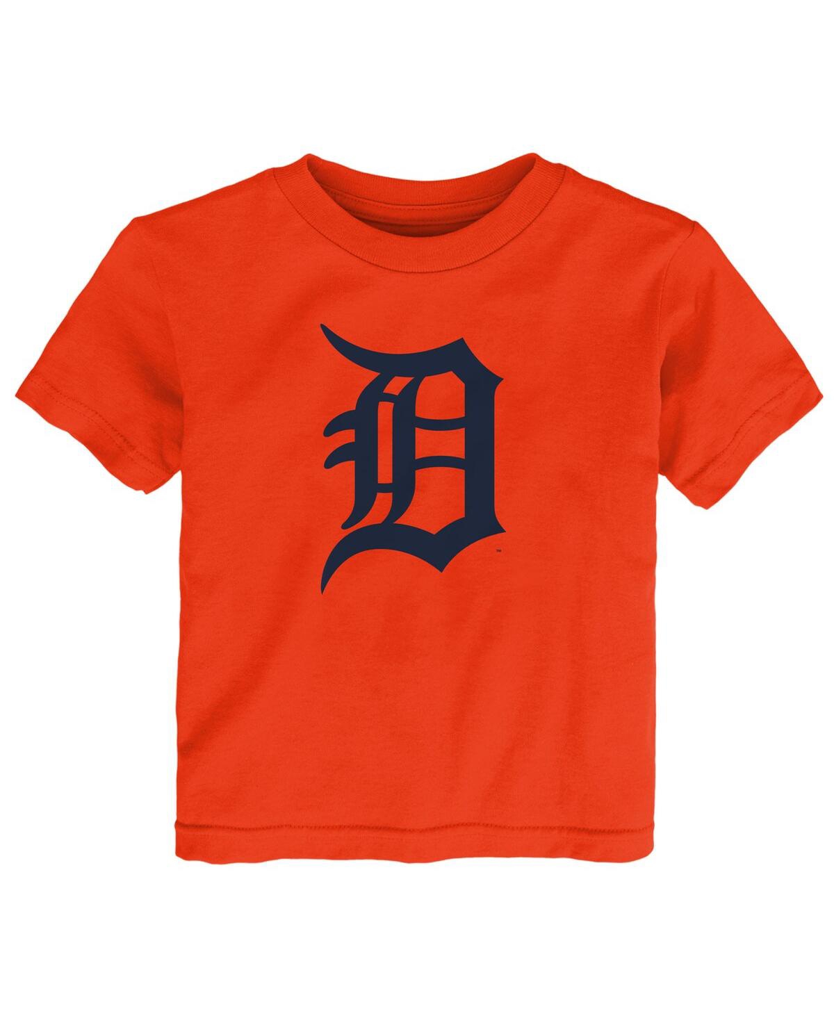 Outerstuff Toddler Orange Detroit Tigers Primary Logo T-shirt In Orange