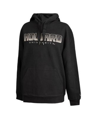Men's Black Howard Bison Puff Print Sliced Pullover Hoodie