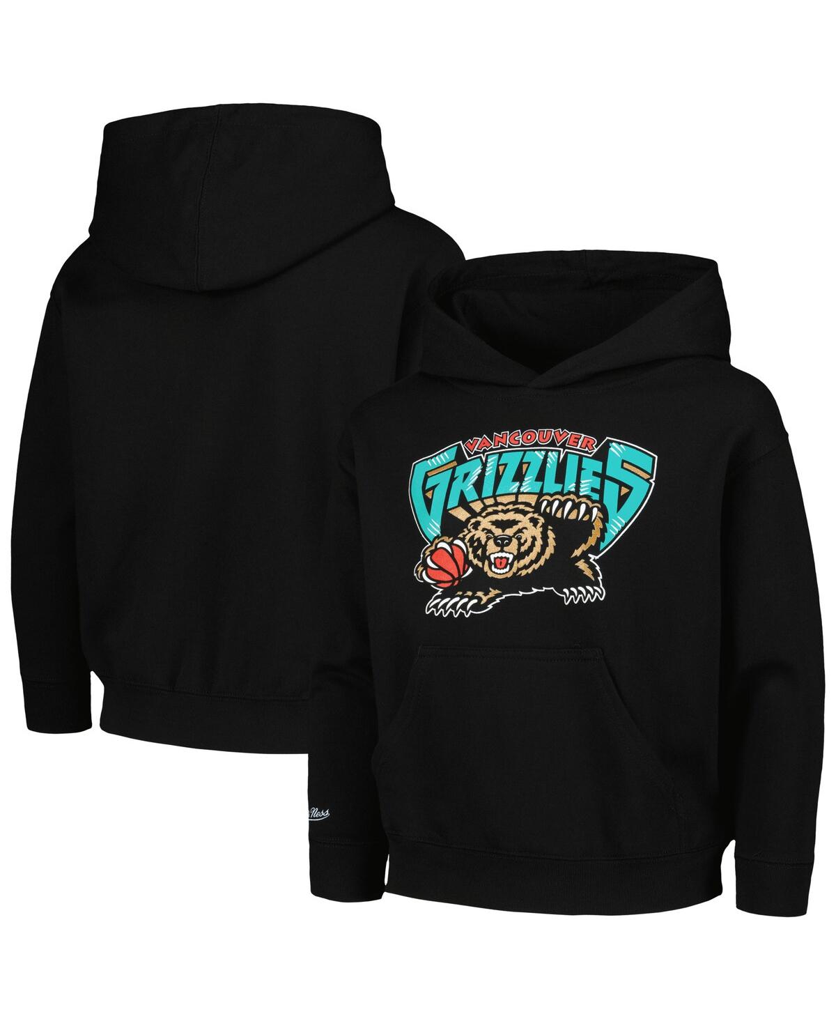 Mitchell & Ness Big Boys And Girls Black Vancouver Grizzlies Hardwood Classics Retro Logo Pullover Hoodie In Black