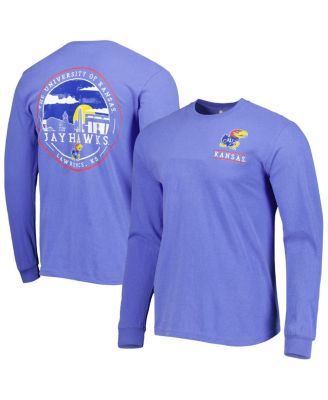 Image One - Men's Royal Kansas Jayhawks Circle Campus Scene Long Sleeve T-Shirt