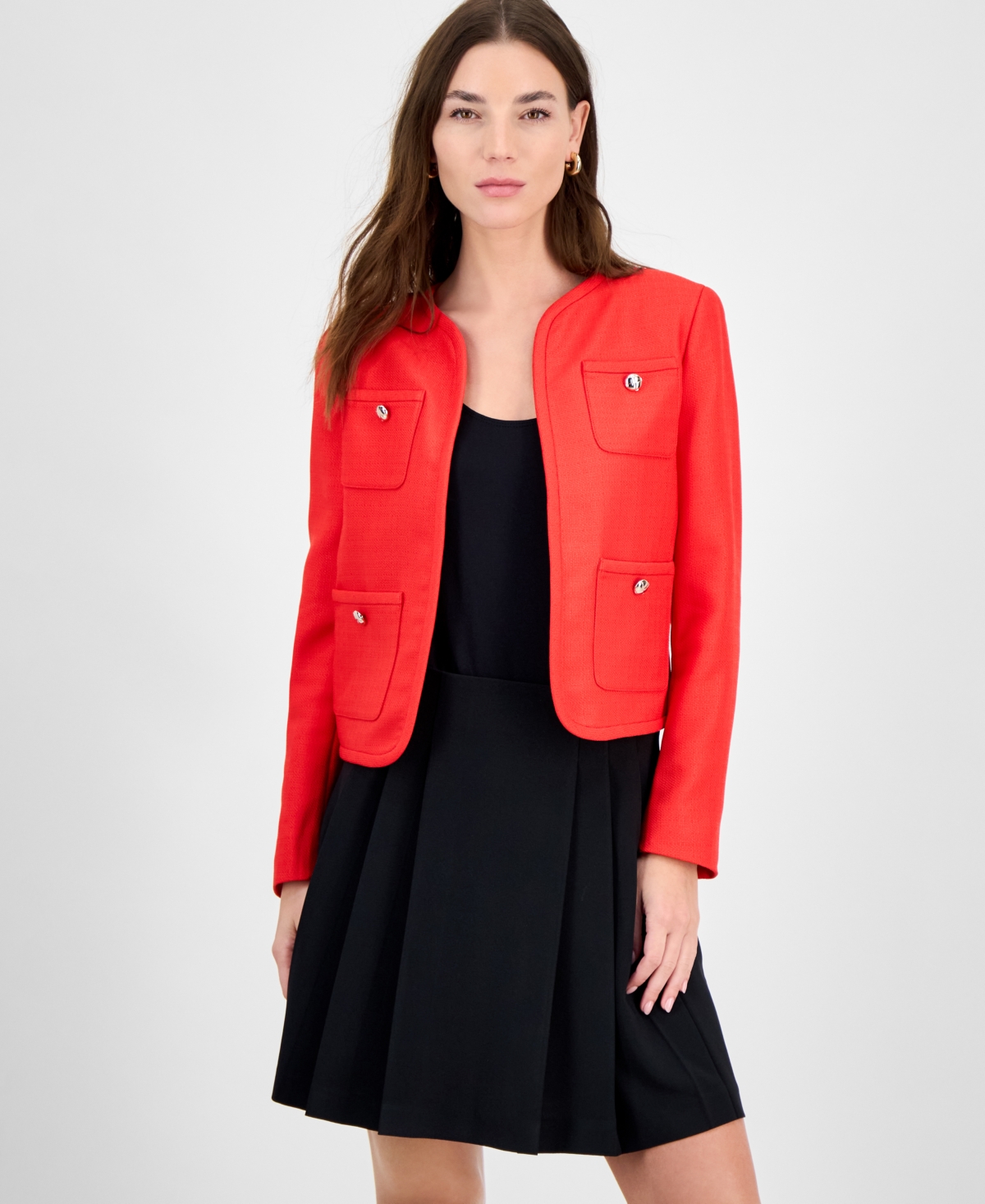 Women's Tweed Jacket, Exclusively at Macy's - Bisou Red