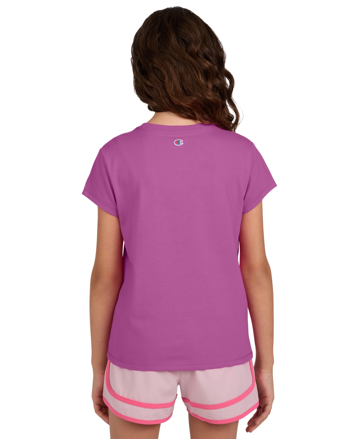 Champion Big Girls Short-sleeve Logo Graphic T-shirt In Rose