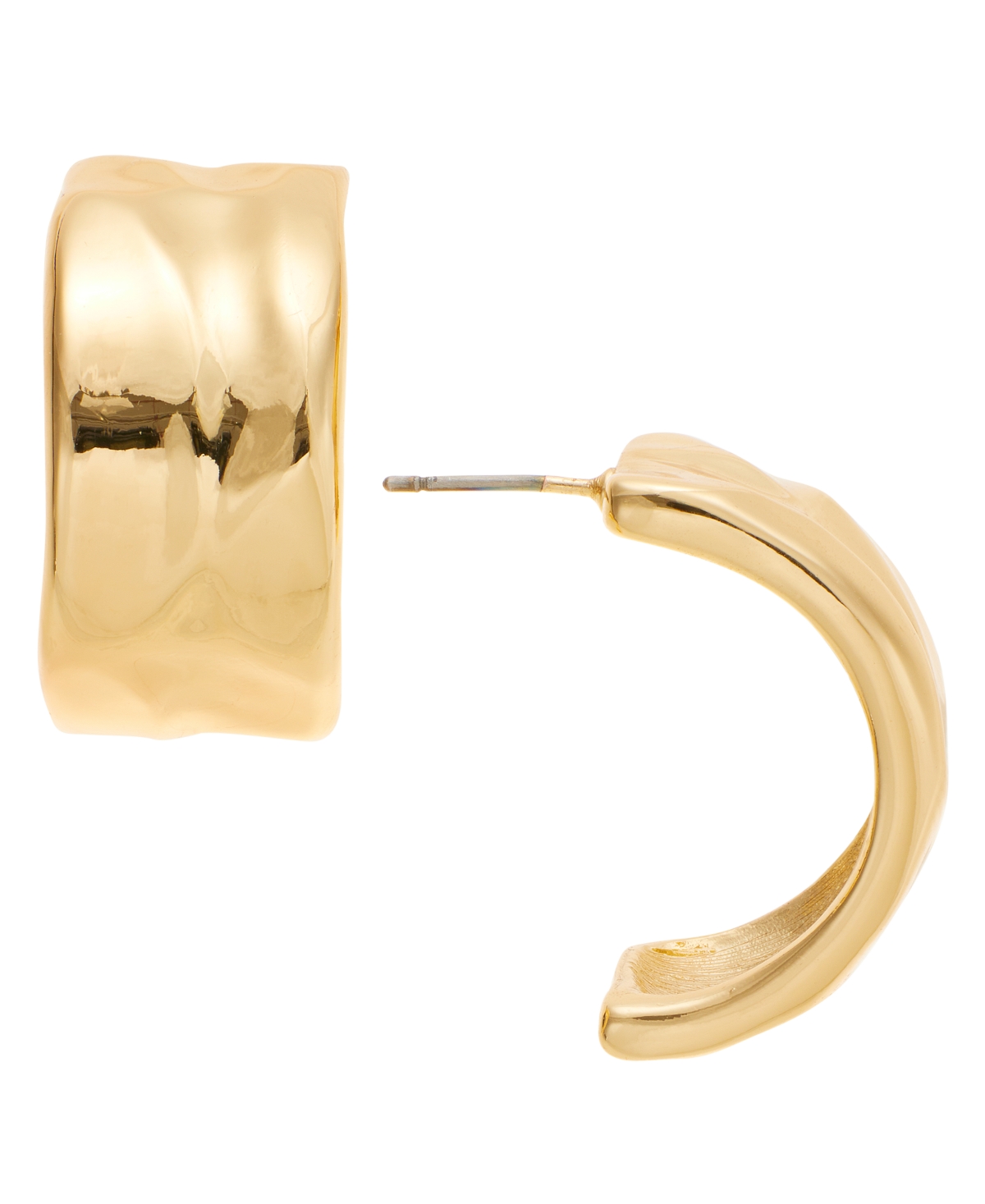 Gold-Tone Curved Metal Sheet C Hoop Earrings, Exclusively at Macy's - Gold