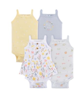 Baby Girls 4-Pack Sleeveless Onesies Bodysuits