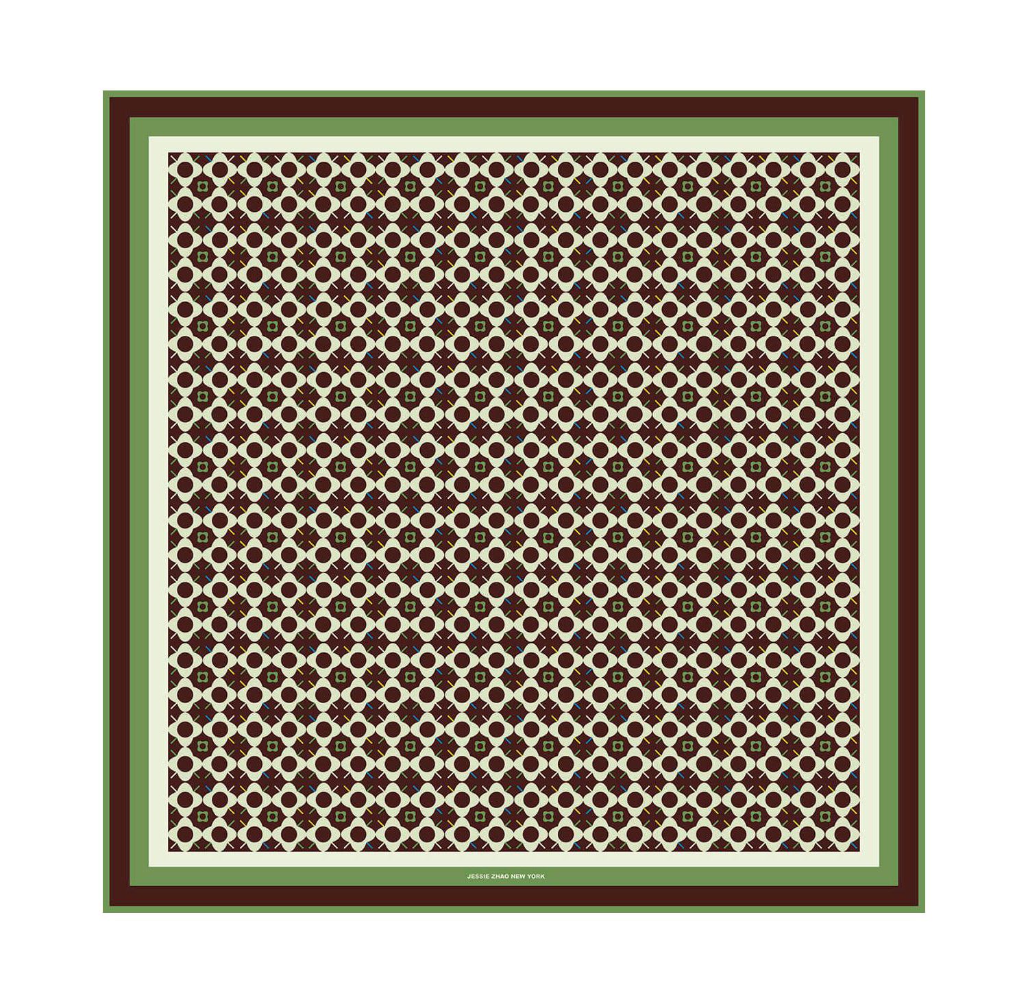 Double Sided Wool Silk Scarf Of Polka Dot Bloom