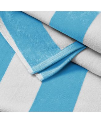 100% Cotton Velour Cabana Stripe Oversized Beach Towel, 4 Pack 35" x 70"