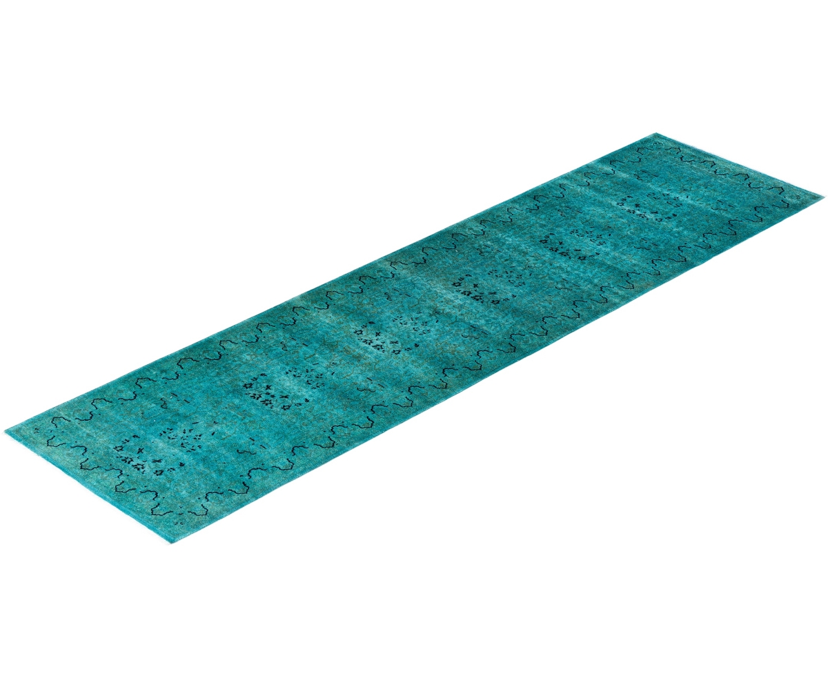 Adorn Hand Woven Rugs Fine Vibrance M1633 2'8''x10'2'' Runner Area Rug In Blue