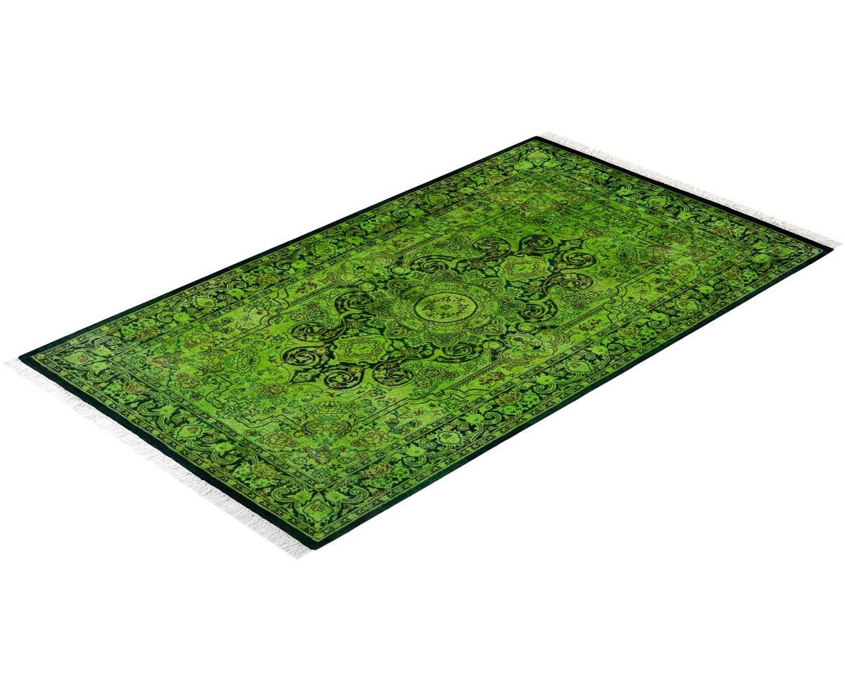 Adorn Hand Woven Rugs Fine Vibrance M1305 3'2''x5'4'' Area Rug In Green