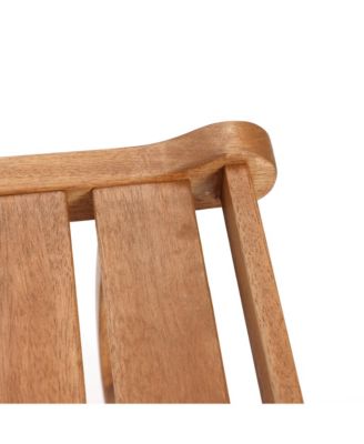 Natural Solid Wood 47.2-Inch Long Rectangle Outdoor Bench